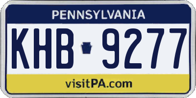 PA license plate KHB9277