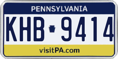 PA license plate KHB9414