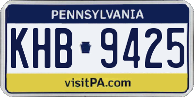 PA license plate KHB9425