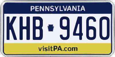 PA license plate KHB9460