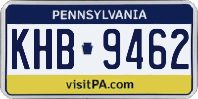 PA license plate KHB9462