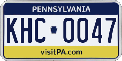 PA license plate KHC0047