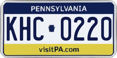 PA license plate KHC0220