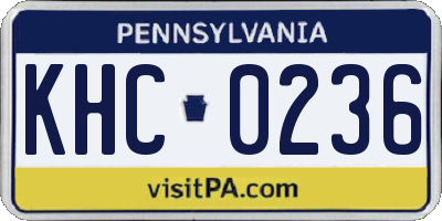 PA license plate KHC0236