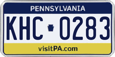 PA license plate KHC0283