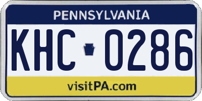 PA license plate KHC0286