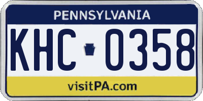 PA license plate KHC0358