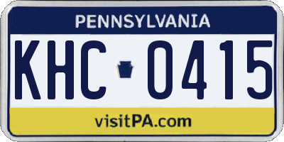 PA license plate KHC0415