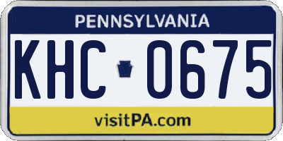 PA license plate KHC0675