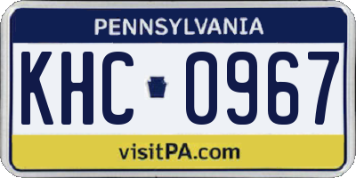 PA license plate KHC0967