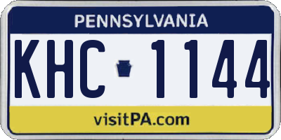 PA license plate KHC1144