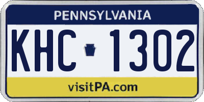 PA license plate KHC1302