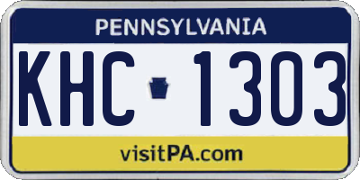 PA license plate KHC1303