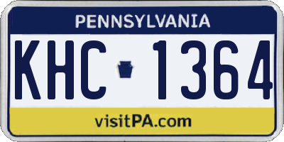 PA license plate KHC1364