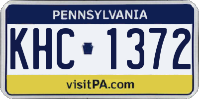 PA license plate KHC1372