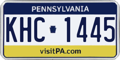 PA license plate KHC1445