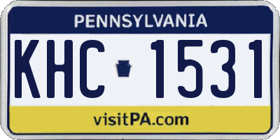PA license plate KHC1531