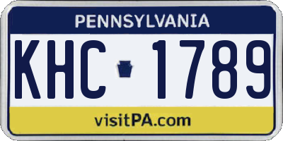PA license plate KHC1789