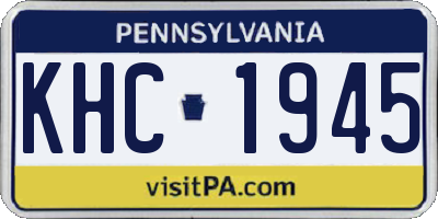 PA license plate KHC1945