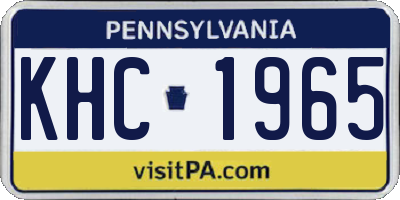 PA license plate KHC1965