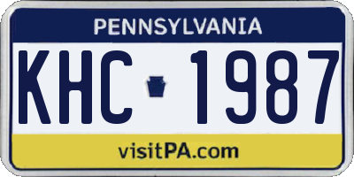 PA license plate KHC1987