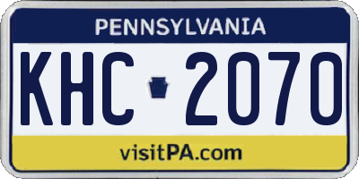 PA license plate KHC2070
