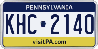 PA license plate KHC2140