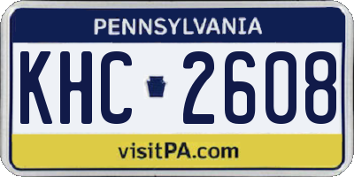 PA license plate KHC2608