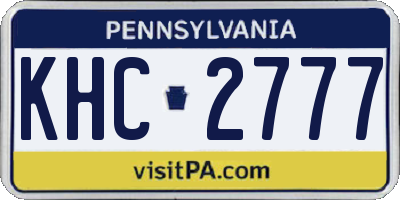 PA license plate KHC2777