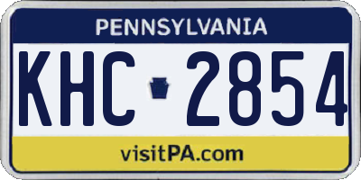 PA license plate KHC2854