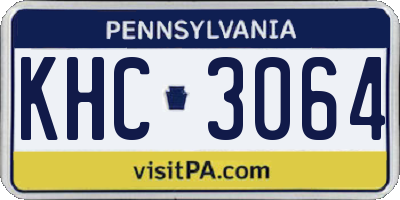 PA license plate KHC3064