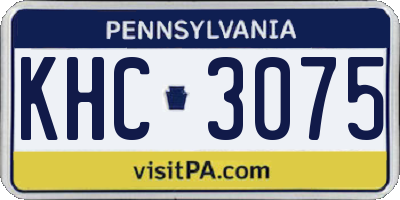 PA license plate KHC3075