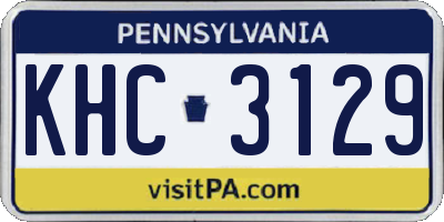 PA license plate KHC3129