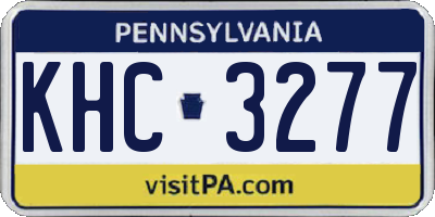 PA license plate KHC3277