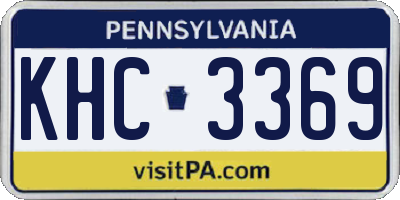 PA license plate KHC3369