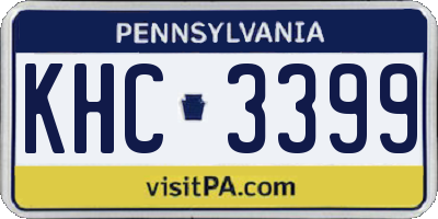 PA license plate KHC3399