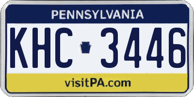 PA license plate KHC3446