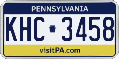 PA license plate KHC3458