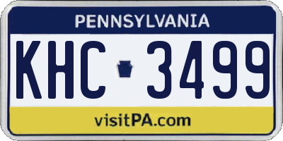 PA license plate KHC3499