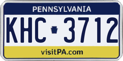 PA license plate KHC3712