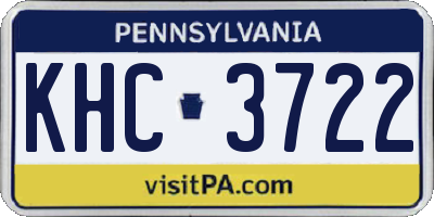 PA license plate KHC3722