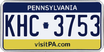 PA license plate KHC3753