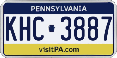 PA license plate KHC3887