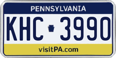PA license plate KHC3990