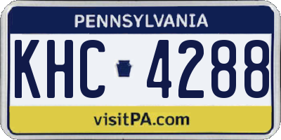 PA license plate KHC4288