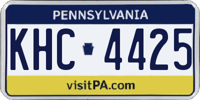PA license plate KHC4425