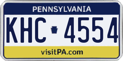 PA license plate KHC4554