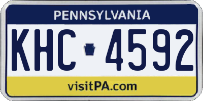 PA license plate KHC4592