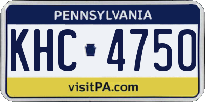PA license plate KHC4750