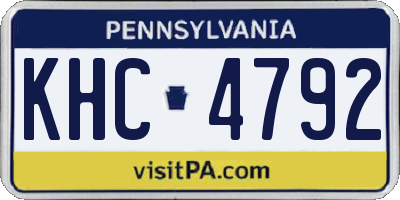 PA license plate KHC4792